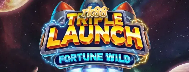 Tampilan visual slot Triple Launch Fortune Wild dengan elemen futuristik